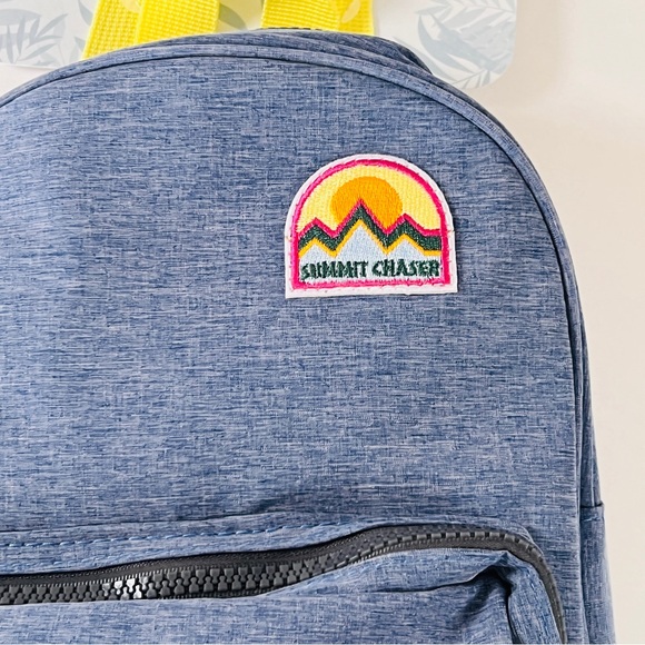 Tommy Bahama Kids Mini Blue Backpack with Patches Camping Theme Zipper NEW - Picture 3 of 7